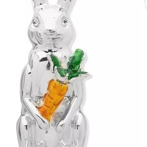 Silver-Tone Cubic Zirconia Easter Bunny Pin